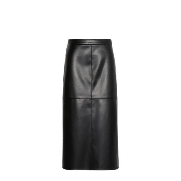 Max Mara Amaca Coated Jersey Pencil Skirt in Black | Pencil Skirts | Luxury Shoes 