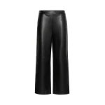 Max Mara Amati Coated Jersey Straight-Leg Trousers in Black | Tailored pants | Luxury Shoes 