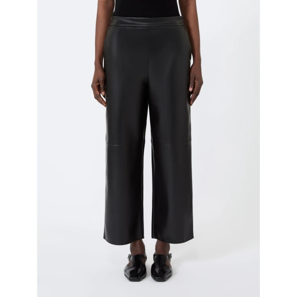 Max Mara Amati Coated Jersey Straight-Leg Trousers in Black | Tailored pants | Luxury Shoes 