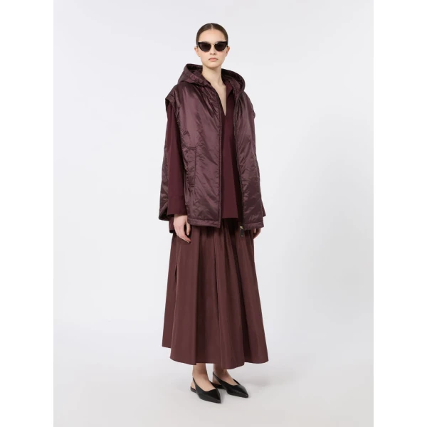 Max Mara Ambra Padded Hooded Water-Repellent Gilet in Bordeaux | Vests | Luxury Shoes 