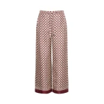 Max Mara Amelia Printed Silk Twill Drawstring Trousers in Bordeaux | Tailored pants | Luxury Shoes 
