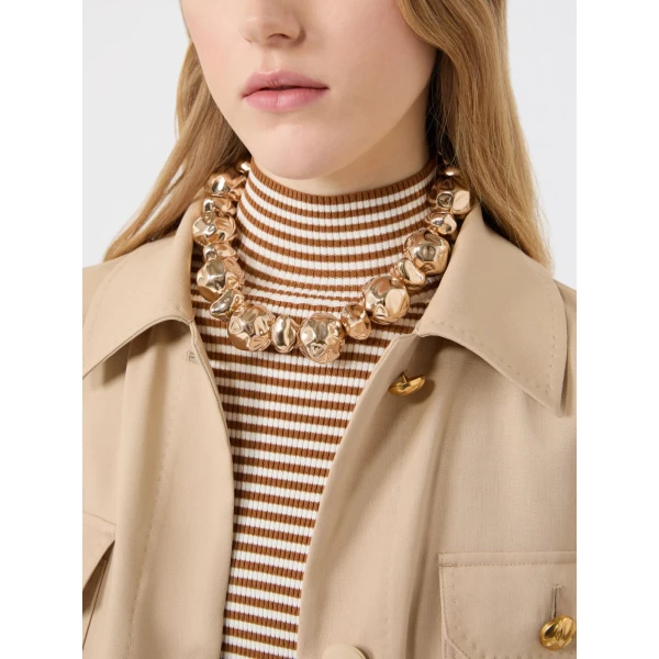 Max Mara Amici Irregular Sphere Choker Necklace in Gold | Necklace | Luxury Shoes 