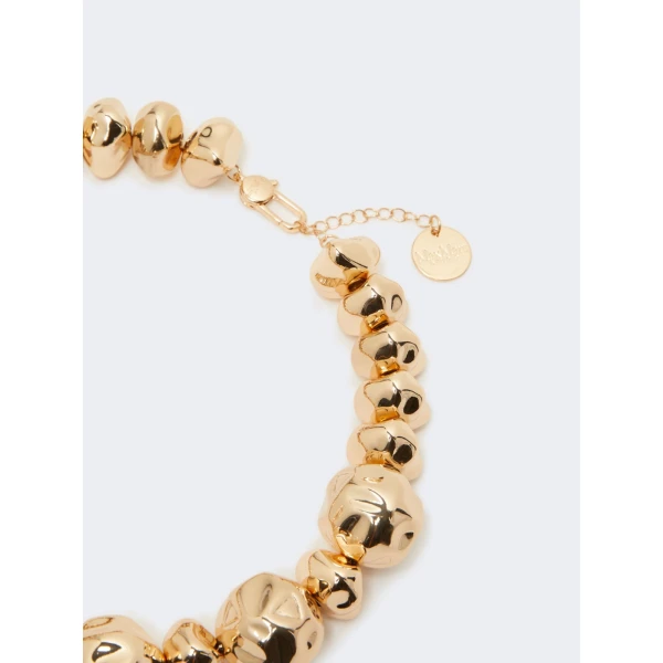 Max Mara Amici Irregular Sphere Choker Necklace in Gold | Necklace | Luxury Shoes 