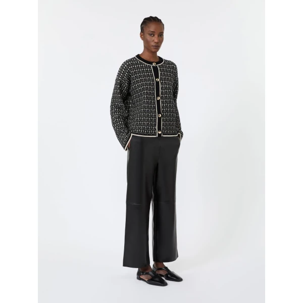 Max Mara Amico Boxy Wool and Cashmere Cardigan in Black | Cardigan | Luxury Shoes 