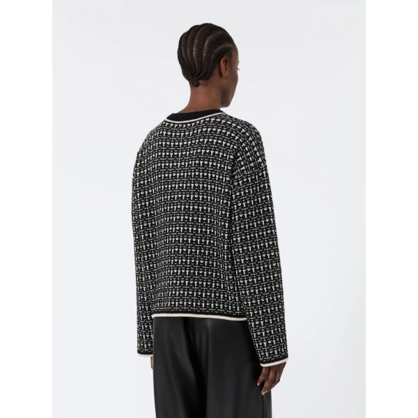Max Mara Amico Boxy Wool and Cashmere Cardigan in Black | Cardigan | Luxury Shoes 