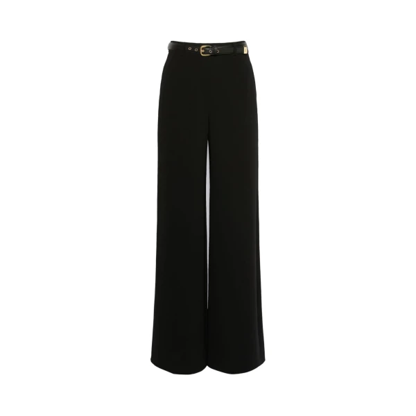 Amico Wide-Leg Cady Trousers in Black