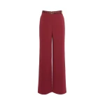 Max Mara Amico Wide-Leg Cady Trousers in Ruby | Wide leg pants | Luxury Shoes 