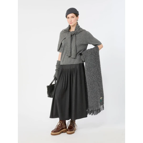 Max Mara Ananas Short Sleeved Cashmere Jumper in Dark Grey | Sweaters | Luxury Shoes 