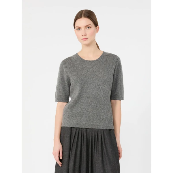 Max Mara Ananas Short Sleeved Cashmere Jumper in Dark Grey | Sweaters | Luxury Shoes 