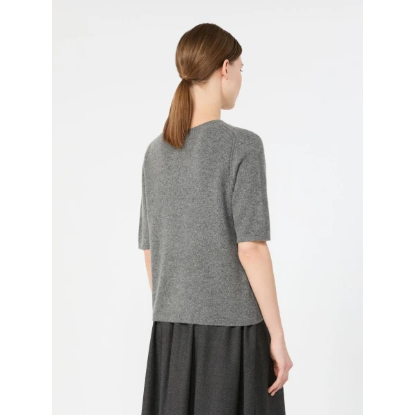 Max Mara Ananas Short Sleeved Cashmere Jumper in Dark Grey | Sweaters | Luxury Shoes 