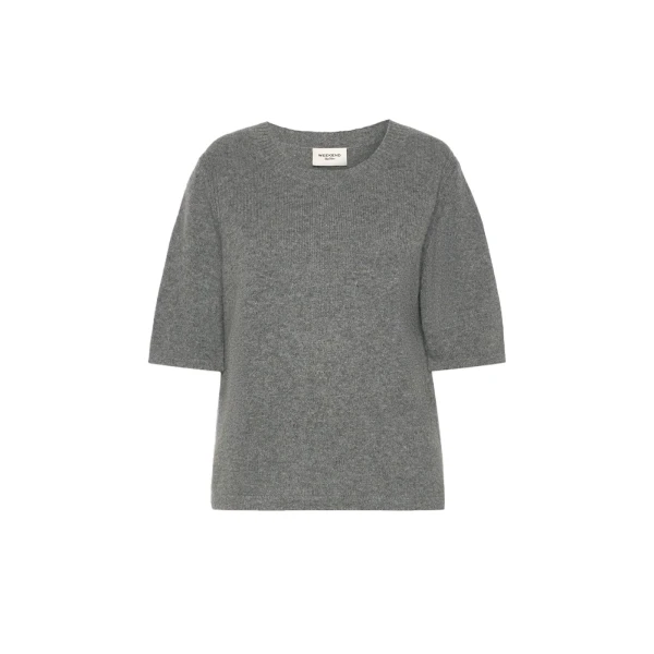 Max Mara Ananas Short Sleeved Cashmere Jumper in Dark Grey | Sweaters | Luxury Shoes 