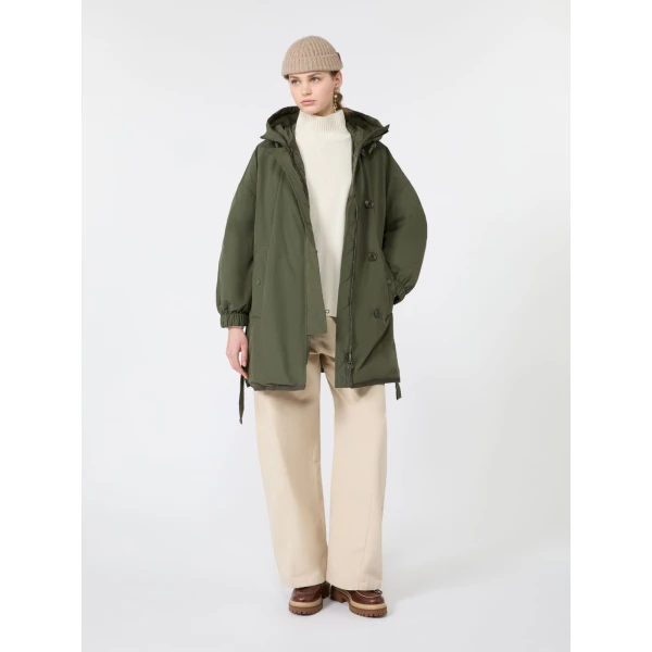 Max Mara Ancora Reversible Water-Repellent Parka in Khaki | Coats | Luxury Shoes 