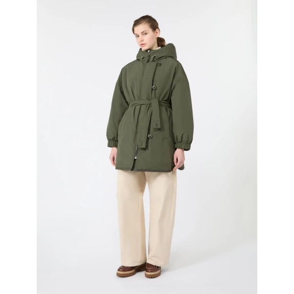 Max Mara Ancora Reversible Water-Repellent Parka in Khaki | Coats | Luxury Shoes 