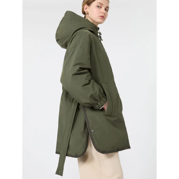 Max Mara Ancora Reversible Water-Repellent Parka in Khaki | Coats | Luxury Shoes 