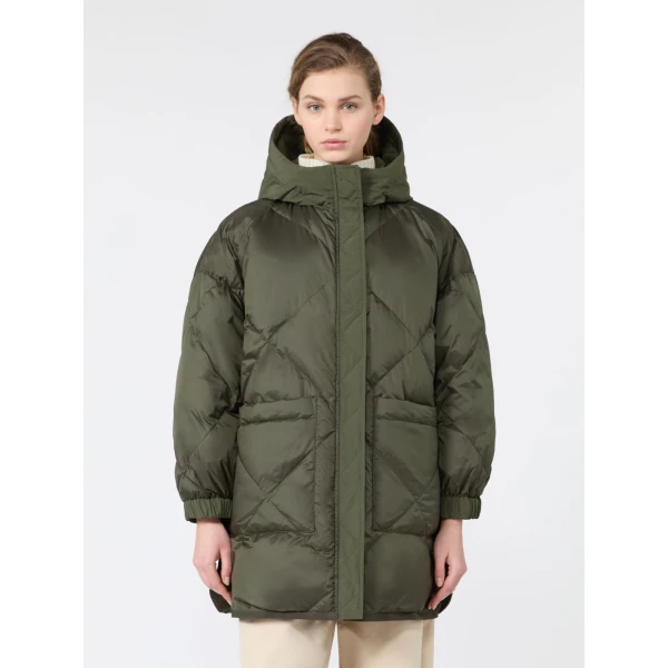 Max Mara Ancora Reversible Water-Repellent Parka in Khaki | Coats | Luxury Shoes 