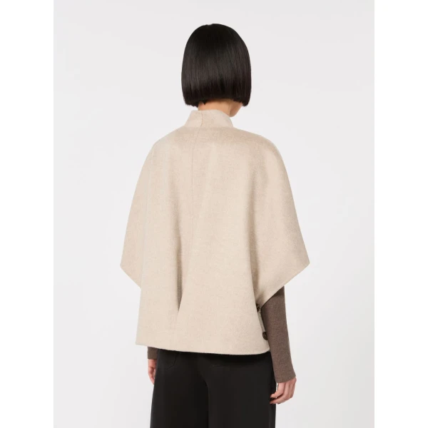 Max Mara Andalo Lightweight Cashmere Cape in Stone Grey | Coats | Luxury Shoes 
