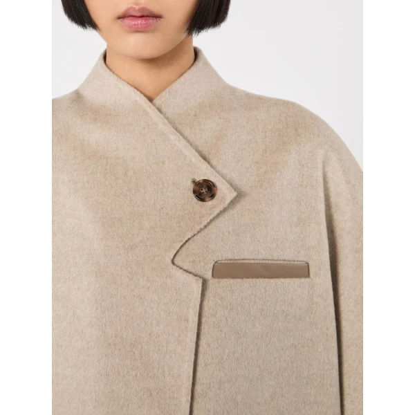 Max Mara Andalo Lightweight Cashmere Cape in Stone Grey | Coats | Luxury Shoes 