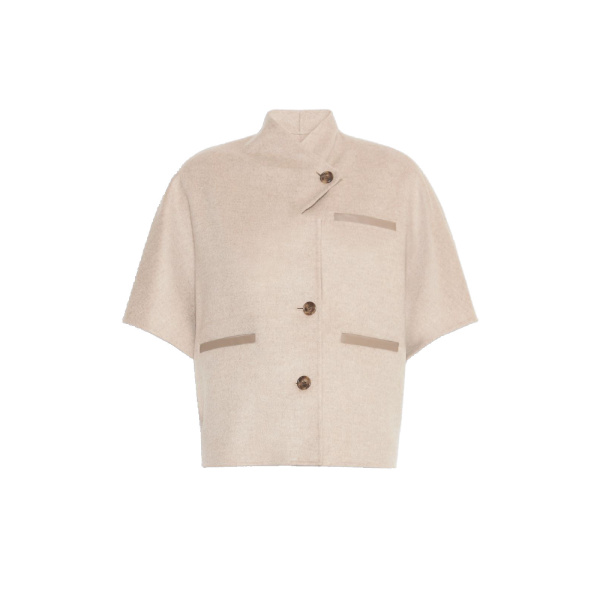 Max Mara Andalo Lightweight Cashmere Cape in Stone Grey | Coats | Luxury Shoes 