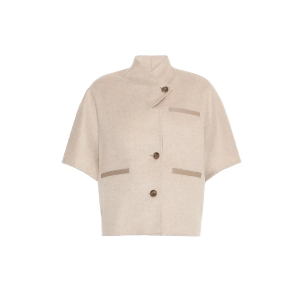 Max Mara Andalo Lightweight Cashmere Cape in Stone Grey | Coats | Luxury Shoes 