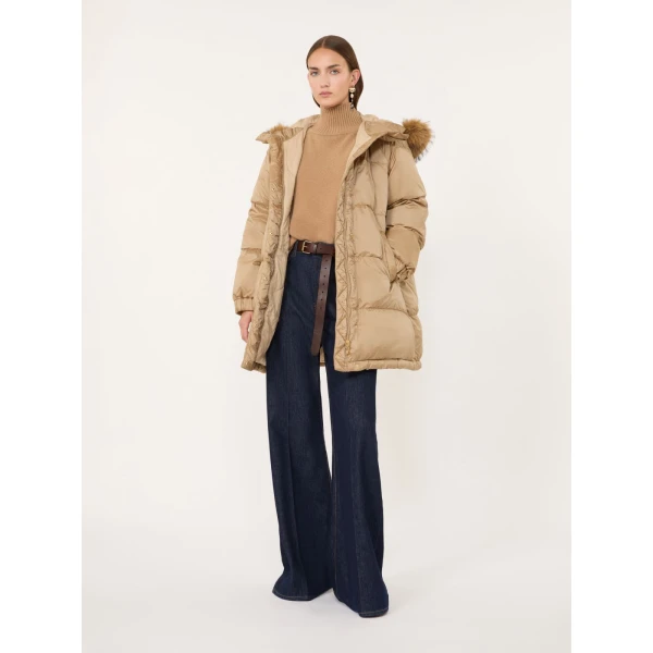 Max Mara Anfora Reversible Water-Repellent Midi Parka in Camel | Coats | Luxury Shoes 