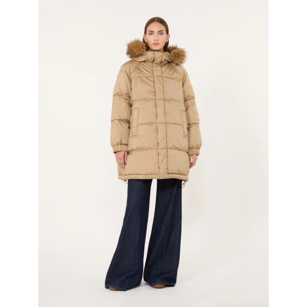 Max Mara Anfora Reversible Water-Repellent Midi Parka in Camel | Coats | Luxury Shoes 