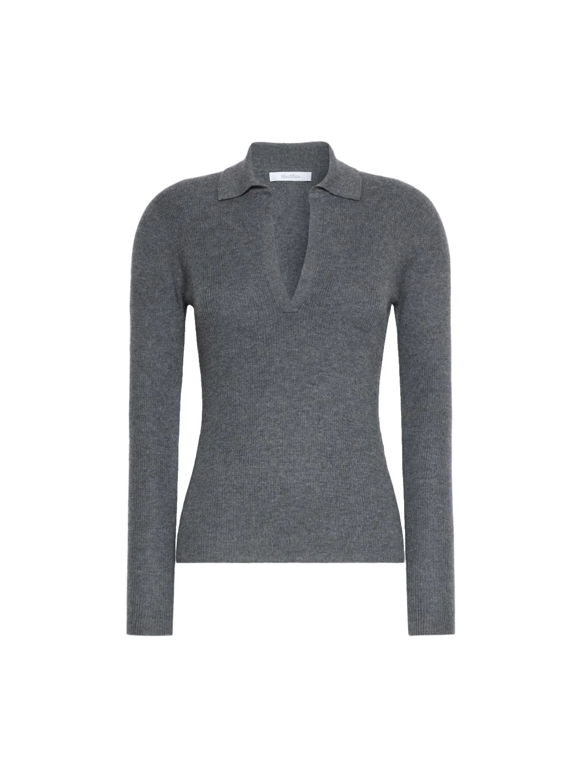 Max Mara Angel Cashmere Yarn Polo Sweater in Dark Grey Max Mara Angel Cashmere Yarn Polo Sweater in Dark Grey | Sweaters | Luxury Shoes