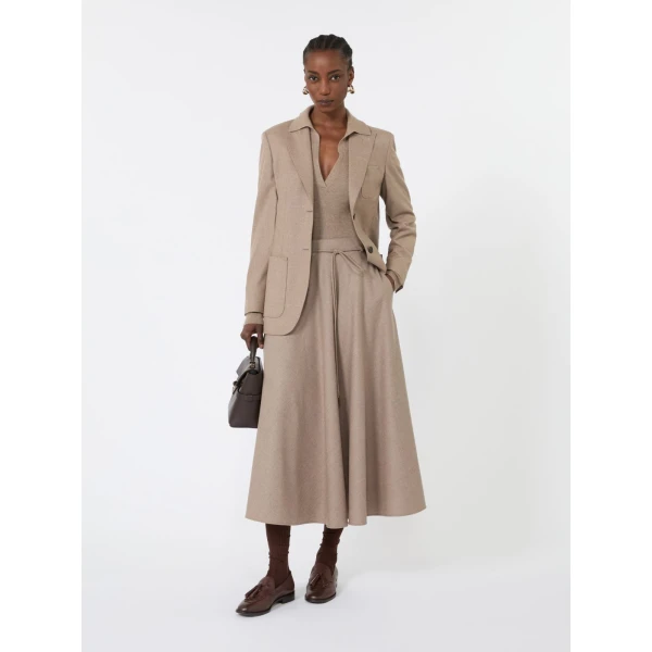 Max Mara Angel Cashmere Yarn Polo Sweater in Sand | Sweaters | Luxury Shoes 