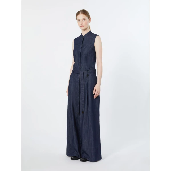 Max Mara Angel Cotton Denim Jumpsuit in Midnight Blue | Jumpsuit | Luxury Shoes 