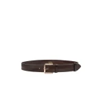 Max Mara Angizia Leather Belt in Dark Brown | Belts | Luxury Shoes 