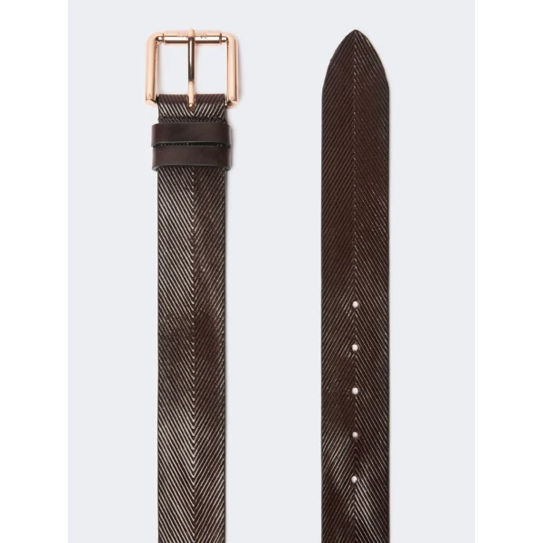 Max Mara Angizia Leather Belt in Dark Brown | Belts | Luxury Shoes 