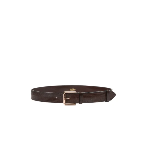 Angizia Leather Belt in Dark Brown