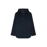 Max Mara Anita Hooded Double Wool Drap Coat in Midnight Blue | Wool Coat | Luxury Shoes 