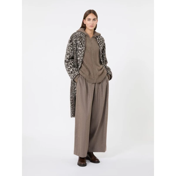 Max Mara Anne Brushed Yak Wool Hooded Cardigan in Beige | Cardigan | Luxury Shoes 