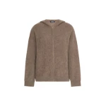 Max Mara Anne Brushed Yak Wool Hooded Cardigan in Beige | Cardigan | Luxury Shoes 