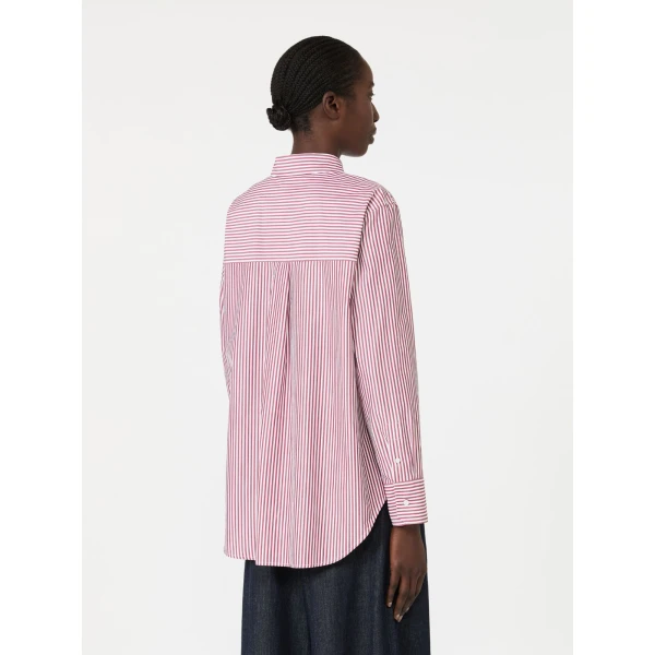 Max Mara Anthea Classic Cotton Shirt in Bordeaux | Shirts | Luxury Shoes 