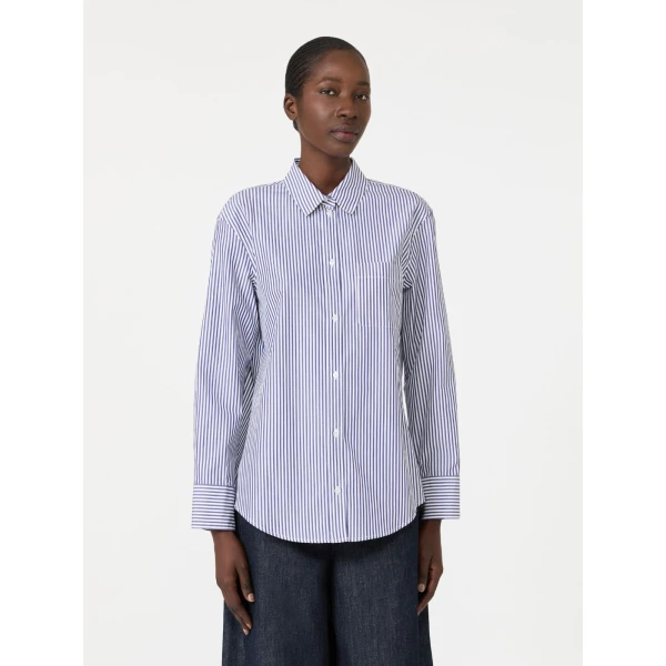Max Mara Anthea Classic Cotton Shirt in Light Blue | Shirts | Luxury Shoes 