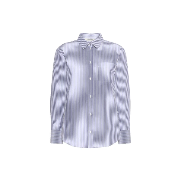 Max Mara Anthea Classic Cotton Shirt in Light Blue | Shirts | Luxury Shoes 