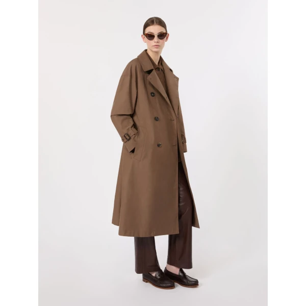 Max Mara Antonia Water-Repellent Cotton Twill Midi Trench Coat in Brown | Trench Coat | Luxury Shoes 