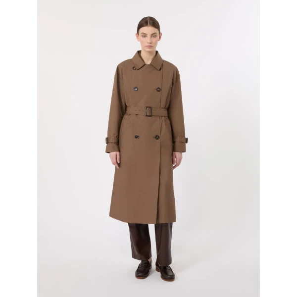 Max Mara Antonia Water-Repellent Cotton Twill Midi Trench Coat in Brown | Trench Coat | Luxury Shoes 