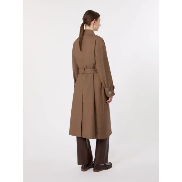 Max Mara Antonia Water-Repellent Cotton Twill Midi Trench Coat in Brown | Trench Coat | Luxury Shoes 