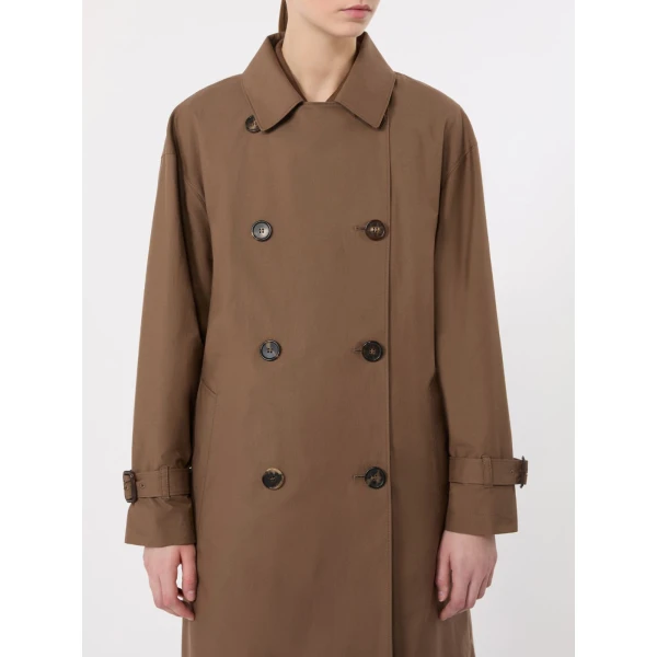 Max Mara Antonia Water-Repellent Cotton Twill Midi Trench Coat in Brown | Trench Coat | Luxury Shoes 