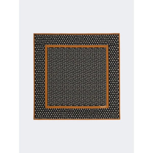 Max Mara Aquila Printed Silk Scarf in Black | Scarves | Luxury Shoes 