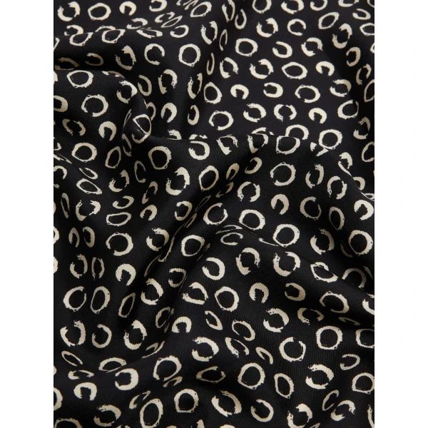 Max Mara Aquila Printed Silk Scarf in Black | Scarves | Luxury Shoes 