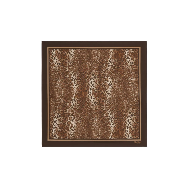 Aquila Printed Silk Scarf in Caramel