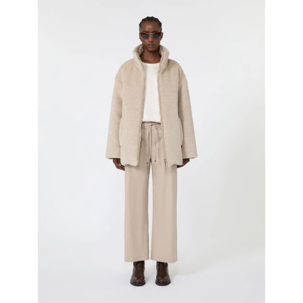 Max Mara Arancio Reversible Wool and Alpaca Puffer Jacket in Albino White | Jackets | Luxury Shoes 