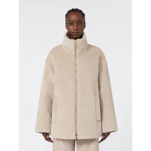 Max Mara Arancio Reversible Wool and Alpaca Puffer Jacket in Albino White | Jackets | Luxury Shoes 