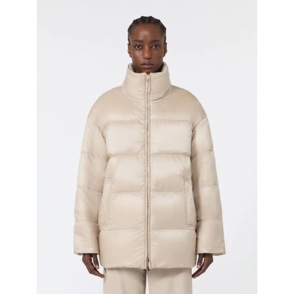 Max Mara Arancio Reversible Wool and Alpaca Puffer Jacket in Albino White | Jackets | Luxury Shoes 