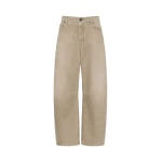 Max Mara Arcadia Worn-Look Denim Barrel-Leg Jeans in Beige | Denim | Luxury Shoes 