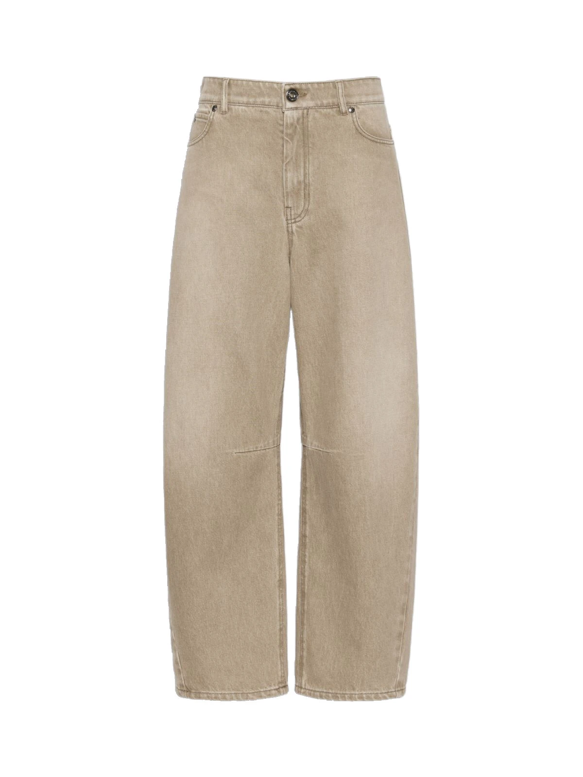 Max Mara Arcadia Worn-Look Denim Barrel-Leg Jeans in Beige Max Mara Arcadia Worn-Look Denim Barrel-Leg Jeans in Beige | Denim | Luxury Shoes