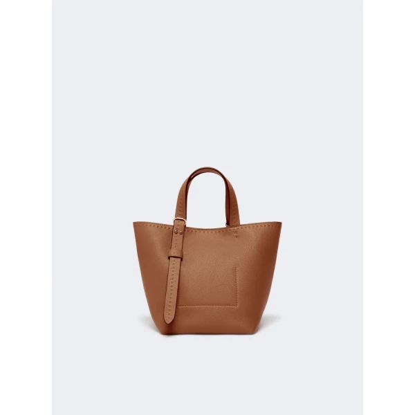 Max Mara Archetipo Extra Small Leather Bag in Amber Brown | Mini Bags | Luxury Shoes 